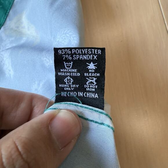 Dixxon Shirt M Green The Slice Pizza Short Sleeve Button Up Casual Workwear - Picture 6 of 8